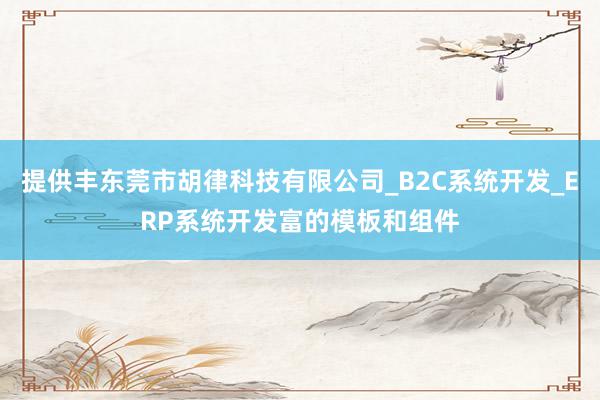 提供丰东莞市胡律科技有限公司_B2C系统开发_ERP系统开发富的模板和组件